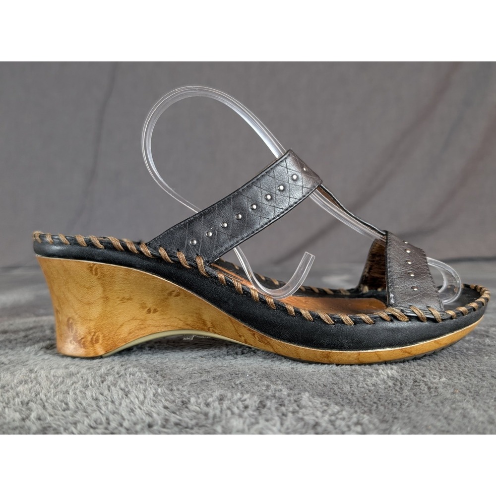 Ariat Shalimar Boho Chic Brown Leather T-Strap Wedge Sandals Size 9B Women Shoes - Picture 7 of 12